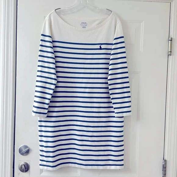 Polo Ralph Lauren | Dresses | Polo Ralph Lauren Mariner Dress Long Sleeve Striped  Cotton Boatneck Size Xl Nwt | Poshmark